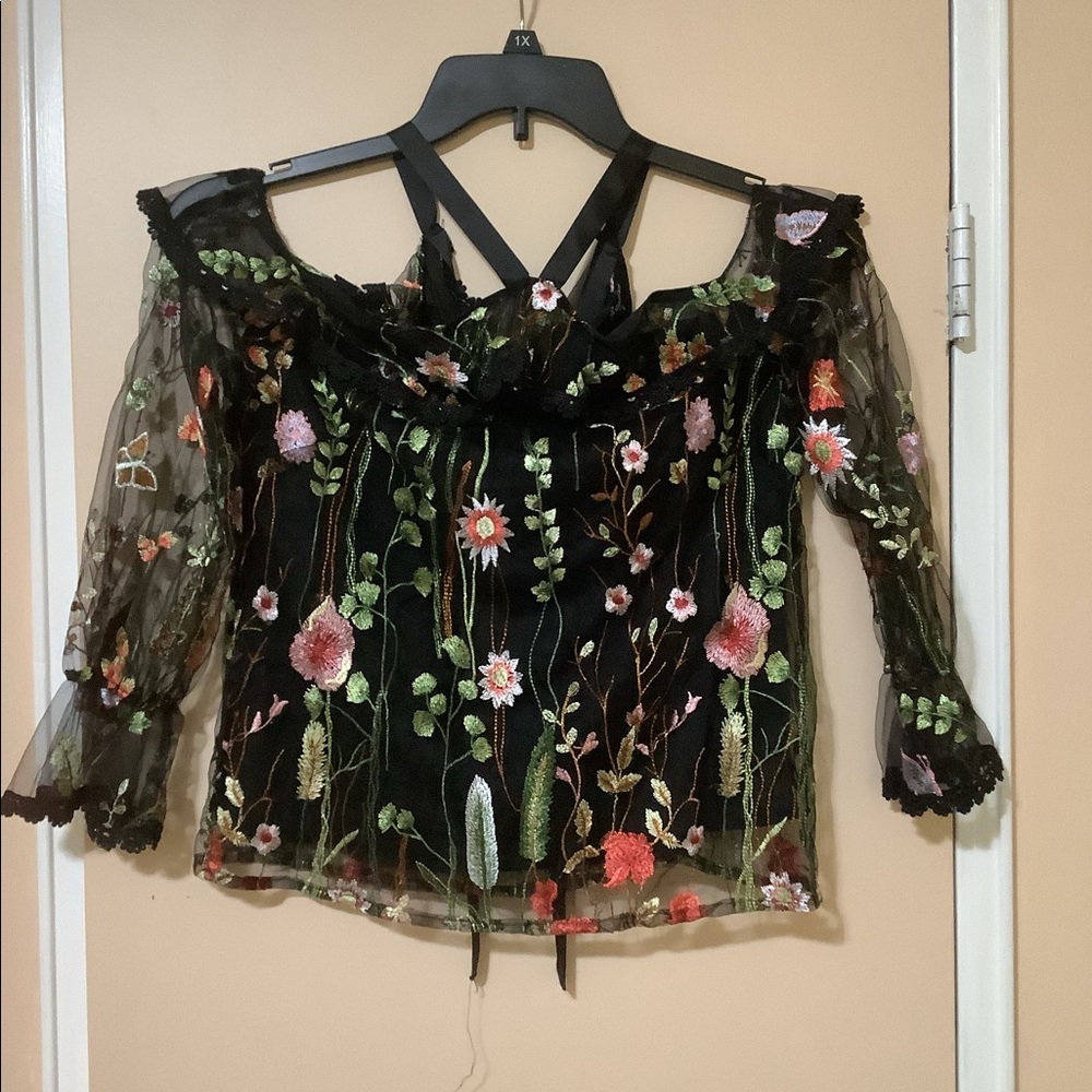 Black sheer blouse